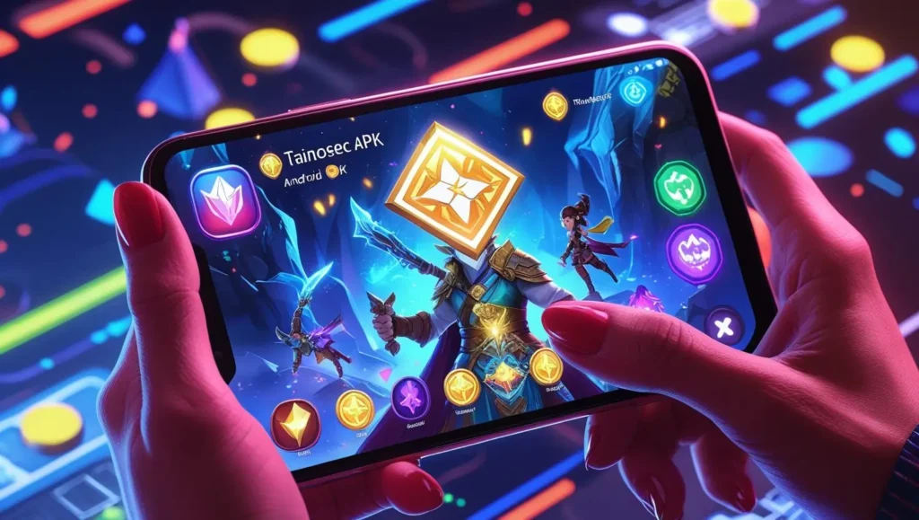 ainosec APK interface on Android smartphone, showing an exciting mobile gaming experience
