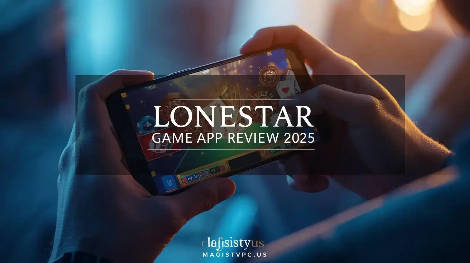 LoneStar Game App smartphone showing slots and poker games