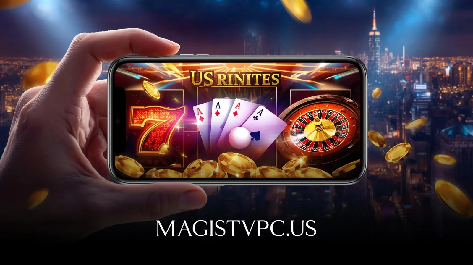 Casimba Game app interface with slots, poker, and roulette on smartphone