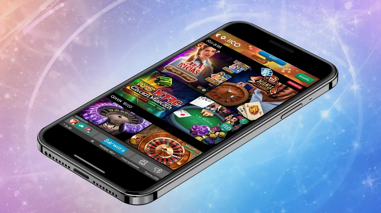 Mirage Casino APK mobile app interface with casino games
