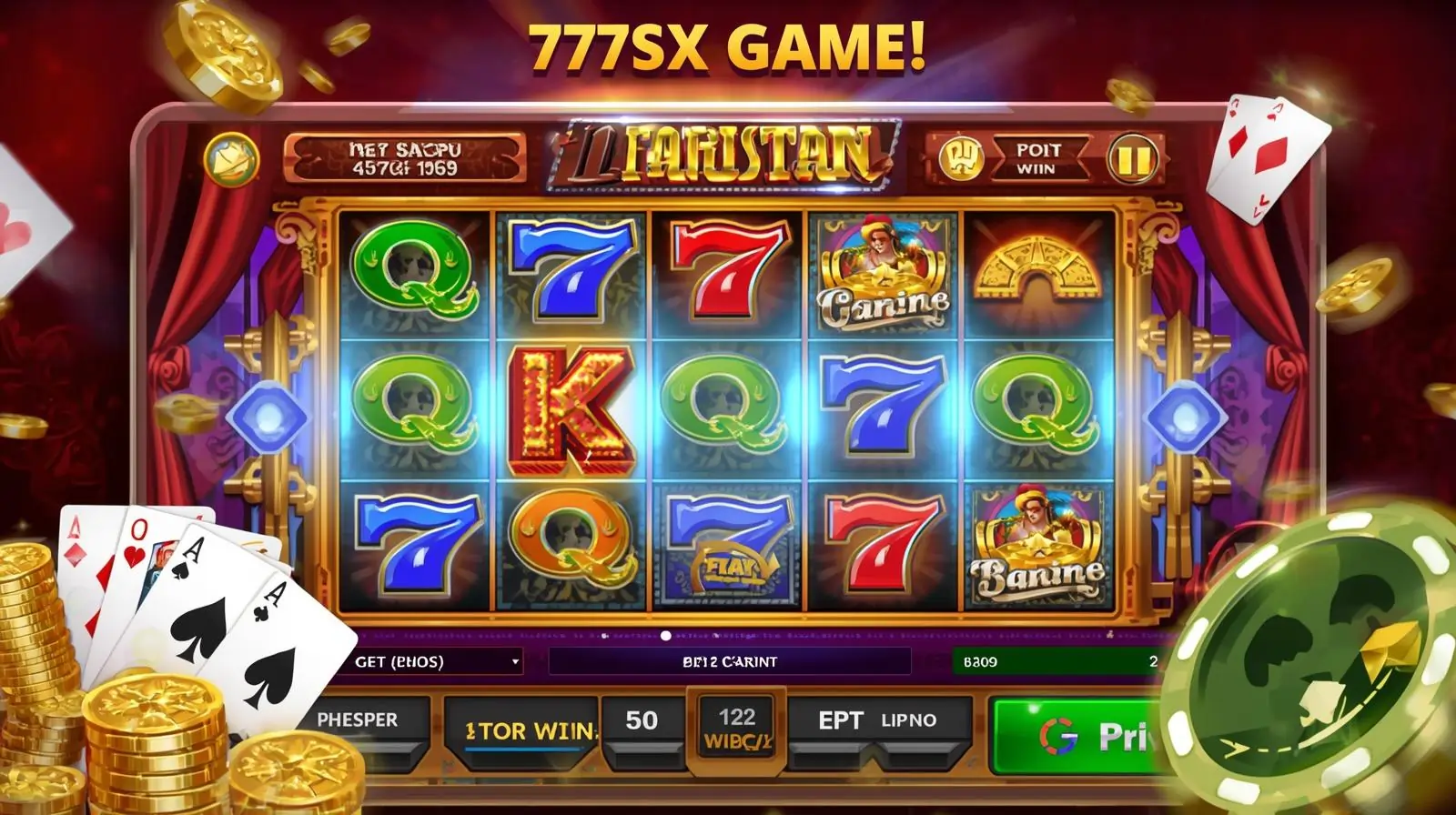 777SX Game Pakistan mobile app showing slots poker and instant cash earning